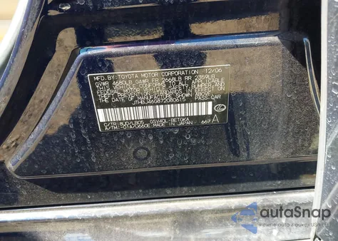 2007 Lexus Es 350 из США, поврежденный, VIN JTHBJ46G872080615